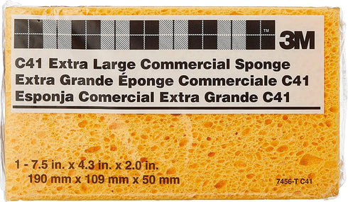 3M Extra Large Commercial Sponges C41 7456-T, 7-1/2" x 4-3/8" x 2-1/16",...