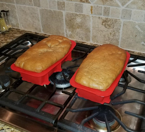 Silicone Large Bread Pan Set - Non-Stick 2PCS Baking Mold for Homemade Cakes, Breads, and Quiche | Premium Kitchen Pan | Dishwasher Safe 9.25L x 3...