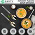 Party Bargains Disposable Plastic White Gold Soup Spoons, Infinity Modern Design Utensils, 20 Pack...