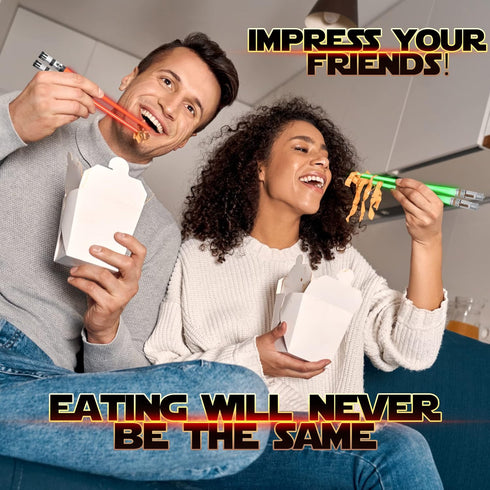 LIGHTSABER CHOPSTICKS LIGHT UP STAR WAR CHOPSTICK LED Glowing Light Saber Chop Sticks REUSABLE Sushi Sabers Cool Fun Geeky STARWAR Chop Stick Set ...