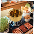 Golden Stainless Steel Small Hot Pot Small Cooking Pot Hot Pot with Divider Home Cooking Pot Kitchen Cooking Pot Noodle Pot Stock Pot Individual M...