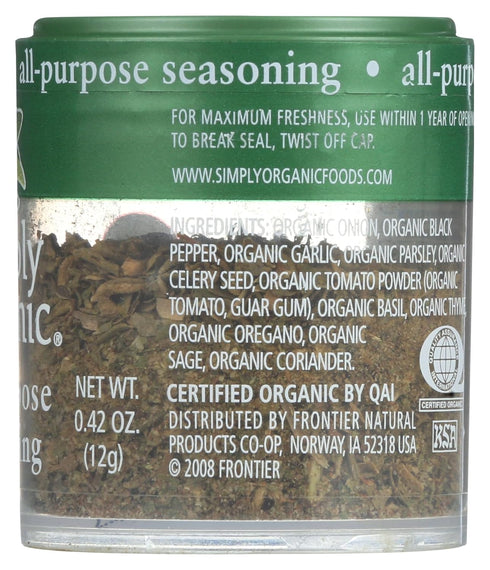 Simply Organic All-Purpose Seasoning, Certified Organic | 0.42 oz...