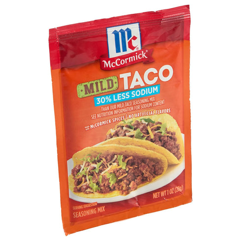 McCormick 30% Less Sodium Mild Taco Seasoning Mix, 1 oz (Pack of 12)...
