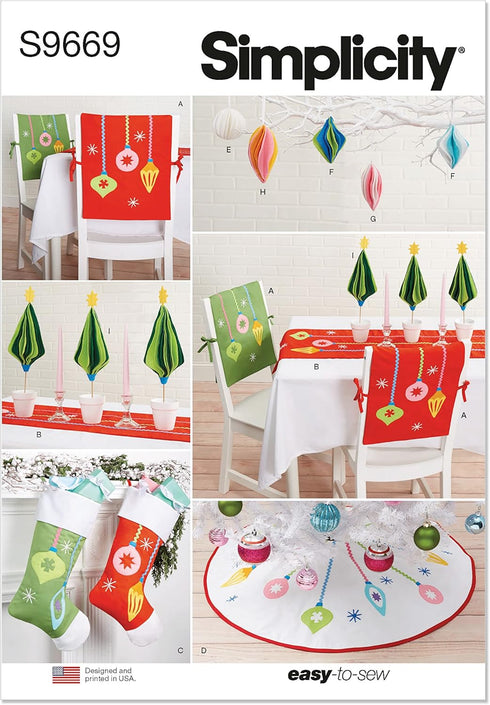 Simplicity SS9669OS Christmas Décor OS (ONE Size)...