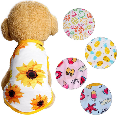 5 Pieces Dog Shirts Pet Printed Puppy Clothes Soft Dog Sweatshirt Pullover Dog T Shirts Summer Puppy Clothes Dog Outfits for Small Medium Dogs and...