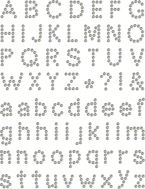 Rhinestone Genie Font-Arial 1 inch Magnetic Rhinestone Template, Black...
