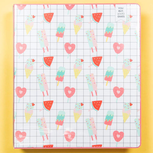 Yoobi | 1 Inch Binder, Popsicle | Holds Up to 275 Sheets | 3-Ring D-Ring Binder | PVC Free, FSC Certified | 11.5” x 1” x 10.5”...
