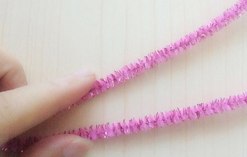 100 PCS 12 Inch Iridescent Sparkly Tinsel Stems Pipe Cleaners (Pink)...