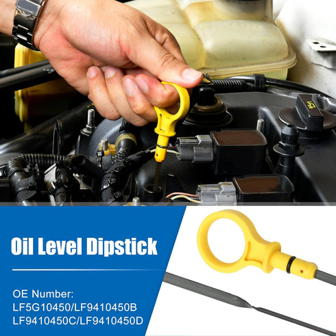 X AUTOHAUX 1 Pcs Engine Oil Dipstick Engine Oil Fluid Level Dipstick for Mazda 3 I 2.0L L4 Gas 2006-2011 No.LF5G10450/LF9410450B/LF9410450C/LF9410...