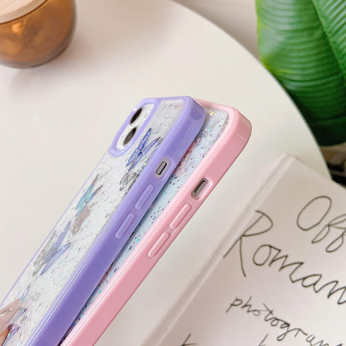 DEFBSC Cute Clear for iPhone 13 Case, Butterfly Sparkly Bling Glitter Design Case Girls Woman Soft Slim TPU Bumper Shockproof Anti-Scratch Protect...