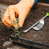 Weed Puller Tool, Manual Hand Weeder Tool with Metal Leverage Base V-Shaped Forks for Easy Weed Removal & Deeper Root Digging, Stainless Steel Gar...