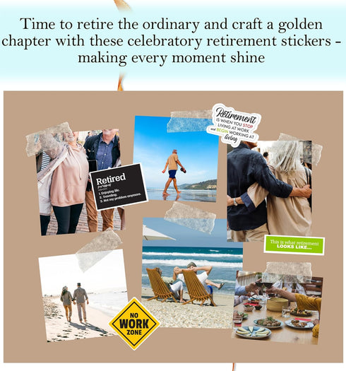 Retirement Stickers for Scrapbooking - Happy Retirement Scrapbook Stickers with Officially Retired Themed Design - Retirement Scrapbooking Sticker...