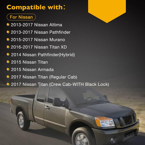 Gledewen Interior Door Handle Front Rear Right Passenger Side | for 2013-2017 Nissan Altima Pathfinder, 2015 2017 Nissan Titan, 2016-2017 Titan XD...