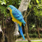 Realistic Parrot Sculpture Resin Hanging Parrots Garden Statues Lifelike Bird Figurines Landscape Ornament Patio Yard Lawn Figurine Tree Decor(Blu...