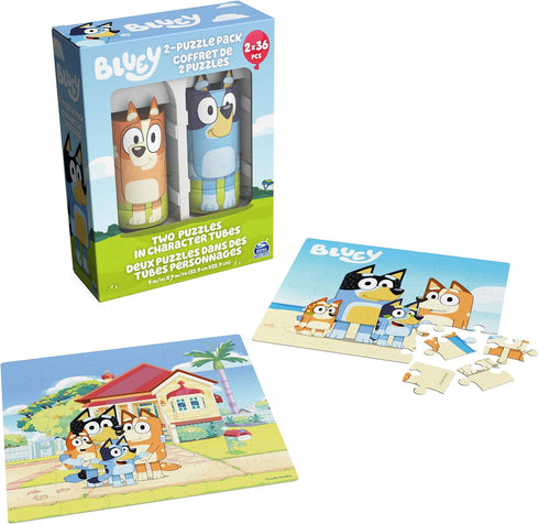 Bluey 36-Piece Jigsaw Puzzles Two Pack Bundle with Easy Tube Storage, Bluey Birthday Party Supplies, Bluey Party Favors, Bluey Toys for Kids 3+...