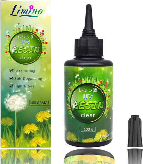 UV Resin - Improved 100g Crystal Clear Ultraviolet Curing Epoxy Resin for DIY Jewelry Making, Casting & Coating - Hard UV Glue Solar Cure Sunlight...