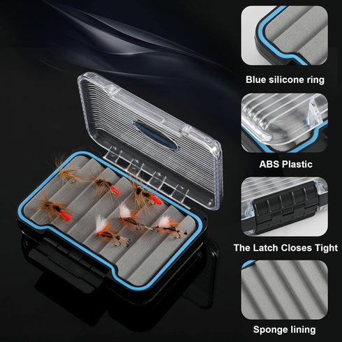 Goture 3Pcs Fly Fishing Box Double Sided Waterproof Tackle Case Flies Storage(Sponge Insert-4.25 * 3.07 * 1.26in)...