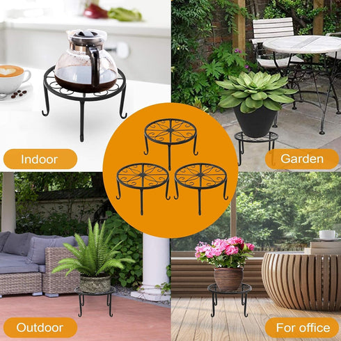 Plant Stand Indoor Outdoor,Metal Plant Stand Sets of 3,Corner Black Plant Stand,small Plant Holder,Plant Pot Holder stand,Potted Plant Stand,Flowe...