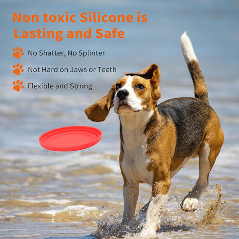 Indestructible Dog Flying Discs,Interactive Rubber Flyer Dog Toys,Put Cloth in Middle for Durability,Glow at Night,9 inch for Medium/Large Dogs.(Y...