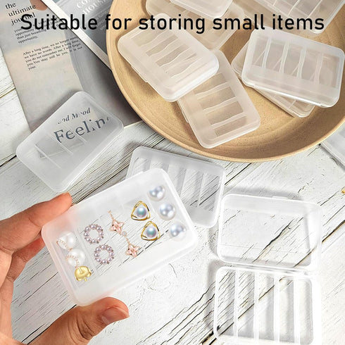 Cenbee 24 Pcs Clear Small Plastic Storage Containers Anti Oxidation Transparent Jewelry Holder for Item Craft,Beads,Pills,Ear Studs,Necklaces,Ring...