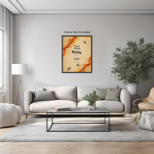 Posterizer 1 pcs-kind words are like honey-Religious Posters-Comedy Art-Gift for Daughter, Son, Kids-Gifts for Christians - Decor for Home & Offic...