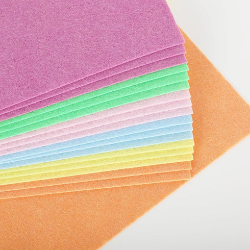 Whaline 18Pcs Pastel Felt Fabric Sheets Pink Blue Assorted Soft Thick Craft Felt Pack for Spring Summer Valentine's Day Easter DIY Craft Sewing Pa...