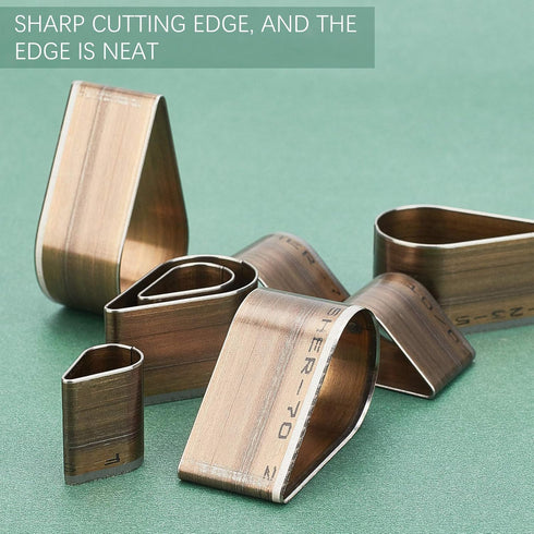 PH Padahall Leather Hole Punch Die Teardrop,8 Sizes Hole Hollow Punch Set High Carbon Steel Punch Cutter Tool Kit Cutting for Leather EVA Foam Fib...