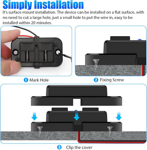 12V USB Outlet Automotive USB Port Panel Mount 12V USB Charger Multi Port Switch Panel Car Charger Socket Power Dual Port 12V 24V Quick Car Charge...