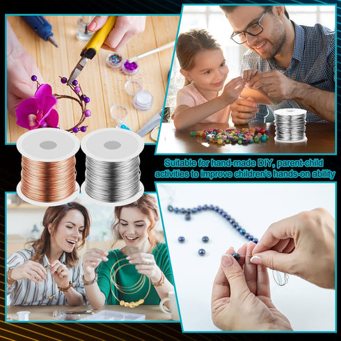 2 Rolls 20 Gauge Wire for Jewelry Making and Pliers Silver Craft Wire Tarnish Resistant Jewelry Beading Wire for DIY Jewelry Craft Making Supplies...
