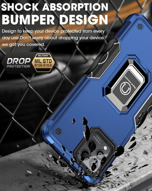Case for T-Mobile Revvl 6 Pro 5G Case Revvl 6X Pro 5G Case with Screen Protector Kickstand Holder Built-in Magnetic Car Mount Shockproof Camera Pr...