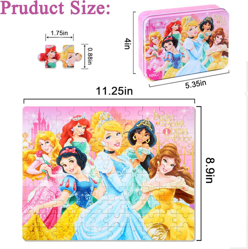 Puzzles for Kids Ages 4-8 100 Pieces Jigsaw Puzzles for Boys and Girls Educational Learning Puzzles in Metal Box....
