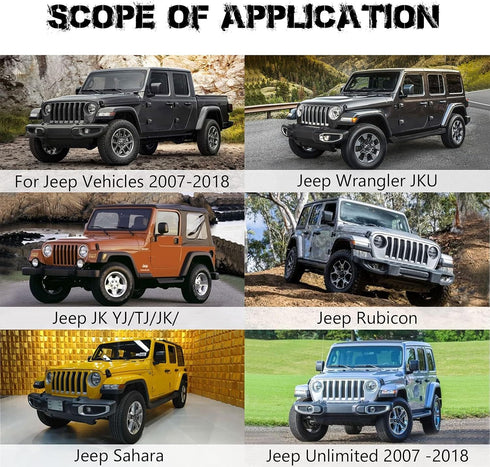 RED WOLF Aftermarket Backup Camera for Jeep Wrangler JK 2007-2018 Mouting on License Plate Bracket Reverse Rear View Parking Camera 170° Wide Visi...
