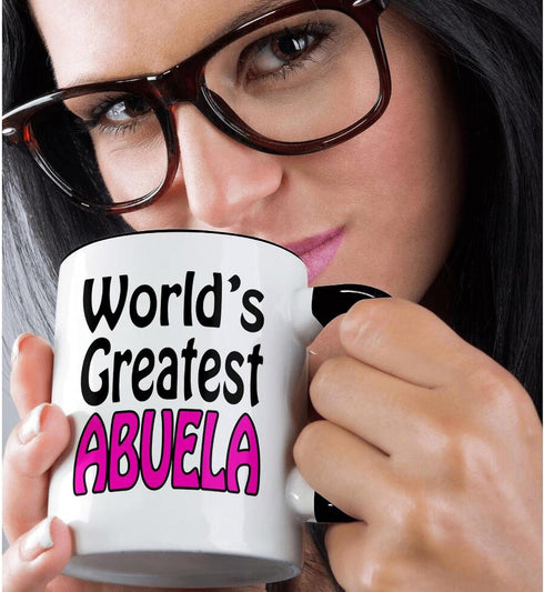 3dRose World’S Greatest Abuela, Pink Mug, 11 oz, Black...