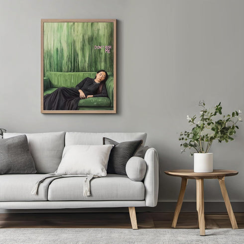 Posterizer 1 pcs-don't rush me retro design-girls getting ready 2-Inspirational Women's Art-Retro Art-Living Room Bedroom Decor- unframed wall art...