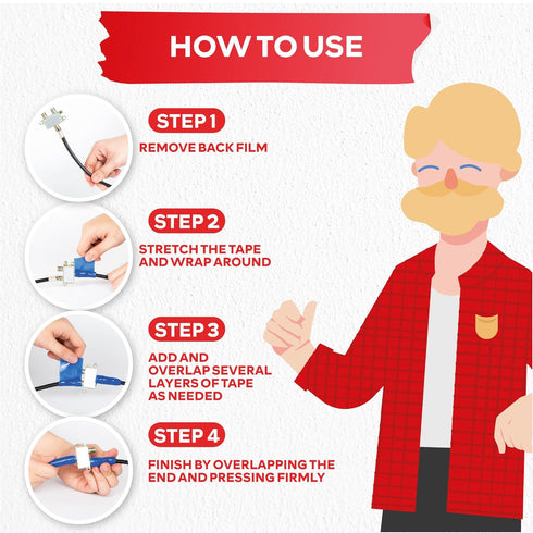 XFasten Self-fusing Silicone Tape Pro, Blue, 1.5-Inch x 15-Feet, 30mils Extreme Silicone Pipe Fix Tape for Leak Drain Pipes, Tool Grip, Electrical...