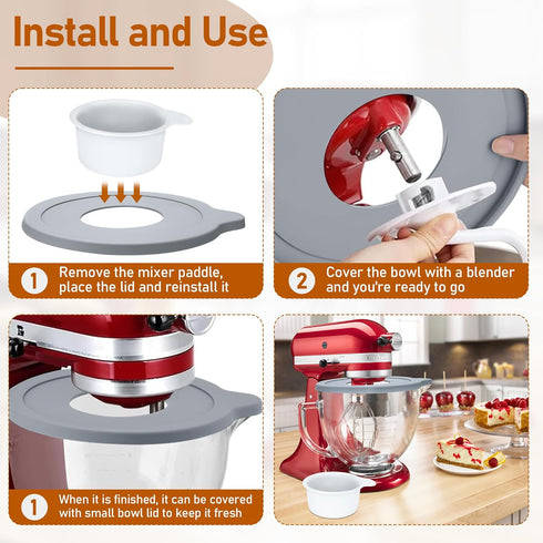 Mixers Bowl Covers Compatible with Kitchenaid Artisan&Classic Series Tilt-Head Stand Mixer Accessories Bowl, Kitchen Mixer Splash Guard for Kitche...