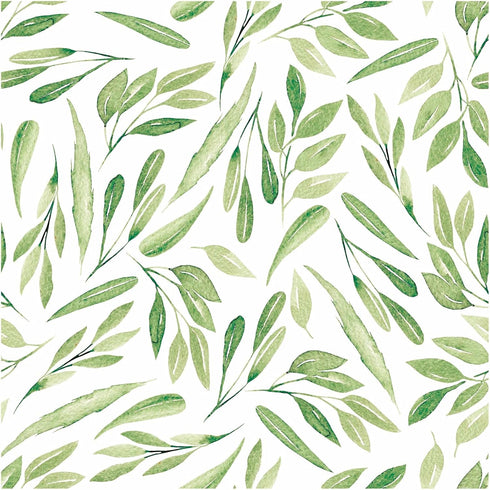 HAOKHOME 93199-2 Boho Peel and Stick Wallpaper Green Branches Leaves Removable Vinyl Self Adhesive Contact Paper 17.7in x 9.8ft...
