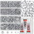 Resin Rhinestones Kit for Crafts,8400 pcs Crystal Flatback Rhinestones Mixed 5 Sizes 2mm-6mm with B7000 Glue Tweezers and Wax Pencil for Fabric Tu...