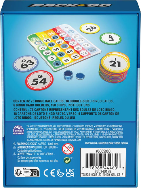 Pack & Go Bingo Game from Spin Master Games Outdoor Games Kids Games Yard Games Portable Rainbow Bingo Chips Games for Adults and Kids Ages 8 and ...