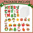 72 Pcs Merry Christmas Bulletin Board Set Winter Decoration Set Christmas Tree Candy Wreath DIY Cardstock Paper Cutout Holiday Borders Bulletin Te...