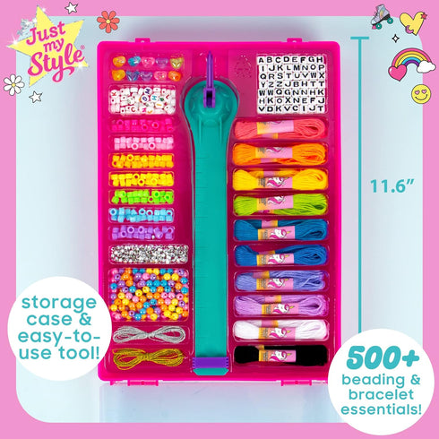 Just My Style On-The-Go Jewelry Studio, Bracelet-Making Travel Kit, Great Bead Kit for Weekend or Sleepover Activity, Fun Girl's Night, DIY Bead &...