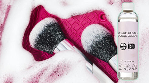 JEGO Makeup Brush Cleaner Solution - Sponge Cleaner - Make Up Brush Liquid Cleanser - Hypoallergenic & Plant-Based Solution Removes Makeup, Dirt, ...