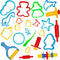 Tool Kit for Kids - Party Pack w/Animal Shapes - Includes 24 Colorful Cutters, Molds, & Accessories for Air Dry Clay & Dough...