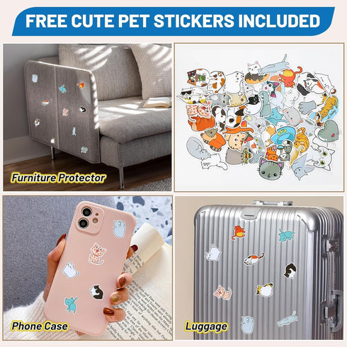 Sofa Protectors from Pets - 12 Pack Cat Anti Scratch Furniture Protectors Twist Pins - Strong, Clear, Cat Sofa Protector - Cat Deterrent Accessori...