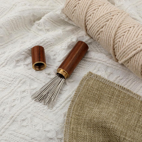 30pcs Large Eye Sewing Needles, Stainless Steel Hand Knitting Needles Sharp Tapestry Embroidery Needles with Wooden Needle Case Yarn Sewing Needle...