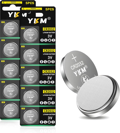 CR2032 3V Lithium Battery 2032 3 Volt Batteries for Airtag Key Fob Ring Sensor Watch Button Coin Battery (10 Pack)...
