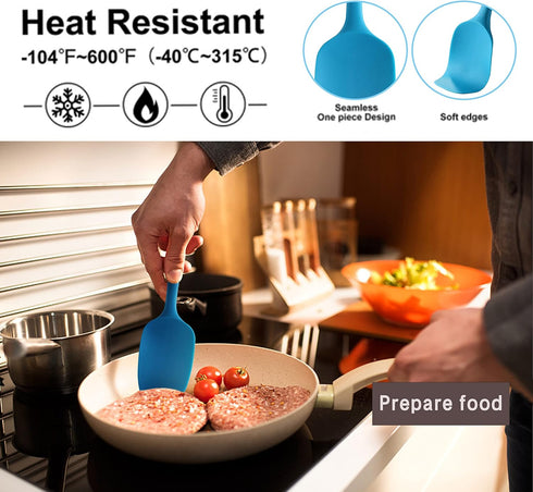 5PCS Silicone Rubber Spatula Set, VITUER Food Grade BPA-Free Spatulas for kitchen Use, Heat Resistant Spatula for Cooking & Baking, Dishwasher Saf...