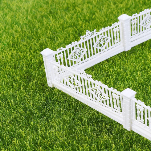Cabilock Miniature Fairy Garden Fence Plastic Long Picket Fence Decorative Fence for Dollhouse Miniature Garden Bonsai Terrarium Ornaments 1M...