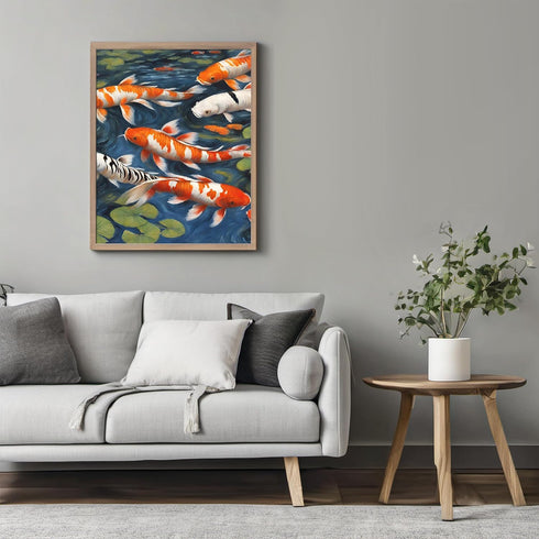 Posterizer 1 pcs- Orange and white fish swimming in a river-Art for Animal Lovers-Floral Botanical Art- Gift for Men Women -decor for Bedroom, Off...