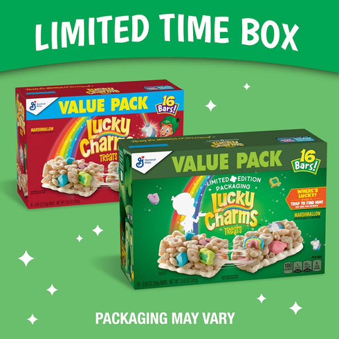 Lucky Charms Marshmallow Value Pack St. Patrick's Day Cereal Treat Bars...